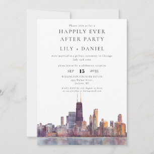 Convite Casamento Feliz para Sempre em Chicago