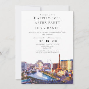 Convite Casamento Feliz Para Sempre em Las Vegas