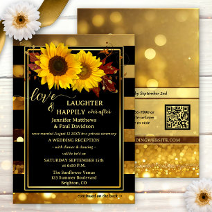 Convite Casamento Feliz Para Sempre Girassol Sol Preto