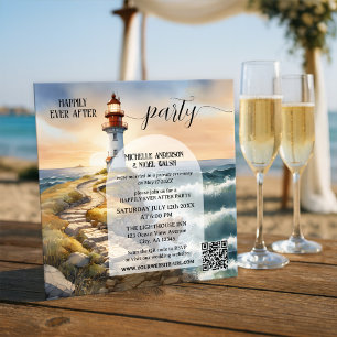 Convite Casamento Feliz para Sempre no Farol Costeiro