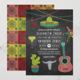 Convite Casamento Fiesta Quadro-Negro