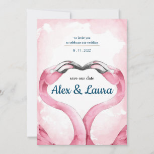 Convite Casamento Flamingo