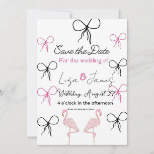 Convite Casamento Flamingo rosa Sr e Sra 