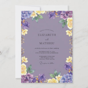Convite Casamento Flor Amarela Flor de Amethyst