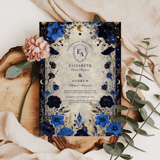 Convite Casamento Flor da Noite Estrelada (Criador carregado)