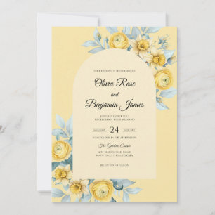 Convite Casamento Flor de Açafrão Azure