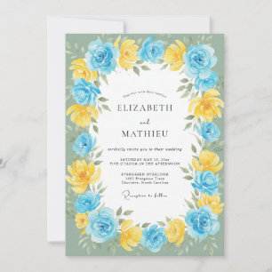 Convite Casamento Flor de Açúcar Azure