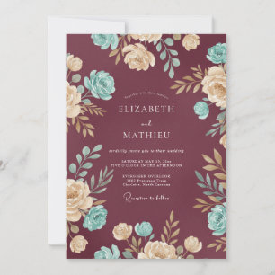 Convite Casamento Flor de Água Mauve