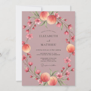 Convite Casamento Flor de Água Peachy