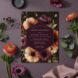 Convite Casamento Flor de Amaranto Roxo