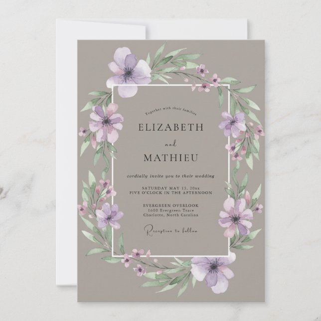 Convite Casamento Flor de Ámbar Âmbar (Frente)
