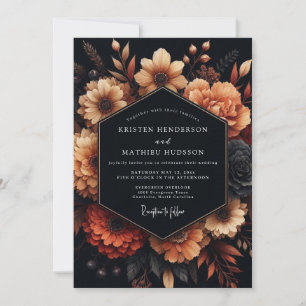 Convite Casamento Flor de Âmbar de Carvão