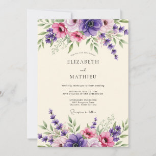 Convite Casamento Flor de Âmbar Lavanda