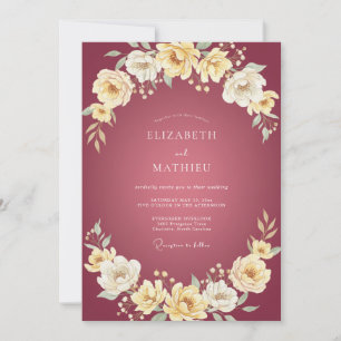 Convite Casamento Flor de Ameixa Marfim