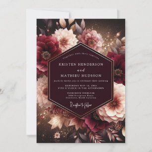 Convite Casamento Flor de Ameixa Moody