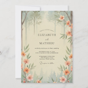 Convite Casamento Flor de Apricot Misty