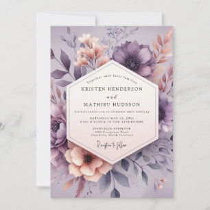 Convite Casamento Flor de Aquarela Bege