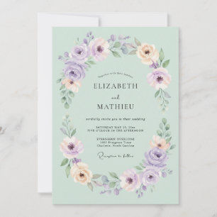 Convite Casamento Flor de Ar Noiva Verde Menta
