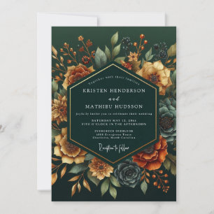 Convite Casamento Flor de Bege Esmeralda
