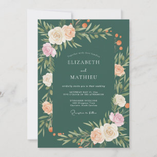 Convite Casamento Flor de Blossoming Esmeralda