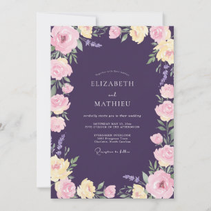 Convite Casamento Flor de Blush Suave de Ámbar