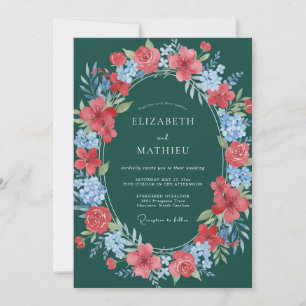 Convite Casamento Flor de Borboleta Teal
