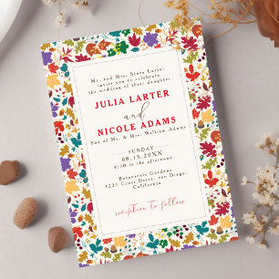 Convite Casamento Flor de Campo Amarela Mostarda Roxa na P