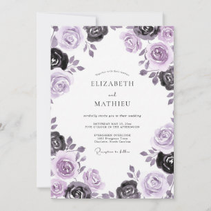 Convite Casamento Flor de Carvão Malva