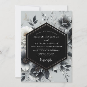 Convite Casamento Flor de Carvão Noir
