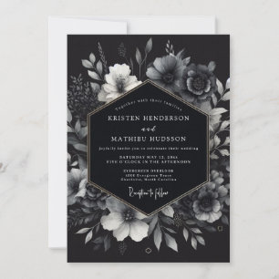 Convite Casamento Flor de Carvão Sombrio