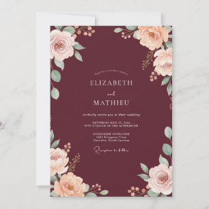 Convite Casamento Flor de Champanhe Bege