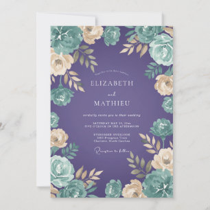 Convite Casamento Flor de Champanhe Violeta