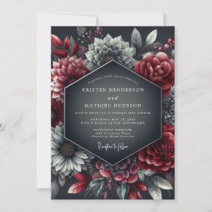 Convite Casamento Flor de Chiaroscuro Borgonha