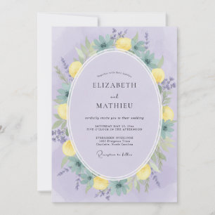 Convite Casamento Flor de Cítrico Lavanda