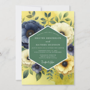 Convite Casamento Flor de Cítrino Índigo