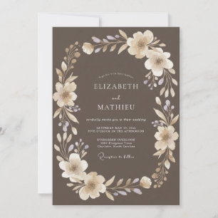 Convite Casamento Flor de Creme Bege