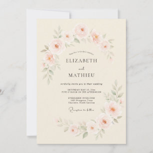 Convite Casamento Flor de Creme Suave