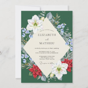 Convite Casamento Flor de Dália Vermelha da Floresta