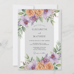 Convite Casamento Flor de Damasco Âmbar
