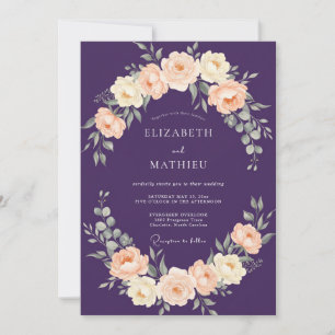 Convite Casamento Flor de Damasco Roxo
