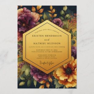 Convite Casamento Flor de Ember Plum