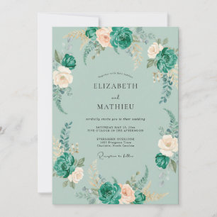Convite Casamento Flor de Espuma Marinha Pintada