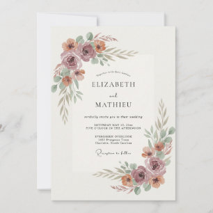 Convite Casamento Flor de Essência Mauve
