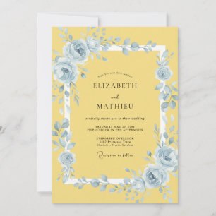 Convite Casamento Flor de Éter Amarelo