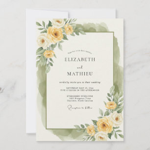 Convite Casamento Flor de Éter Amarelo