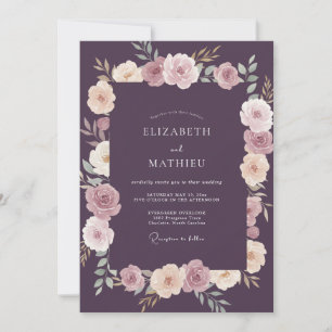 Convite Casamento Flor de Eucalipto Beijo de Ameixa