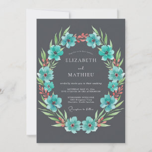 Convite Casamento Flor de Farfalha Azul