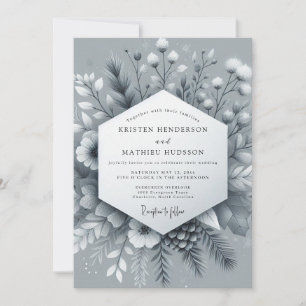 Convite Casamento Flor de Geada de Ardósia
