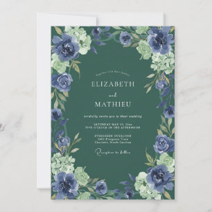 Convite Casamento Flor de Jade Índigo