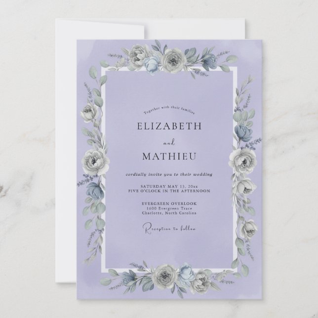 Convite Casamento Flor de Lavanda (Frente)